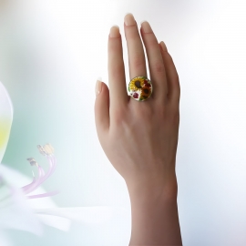 Bohemian yellow sunflower ring