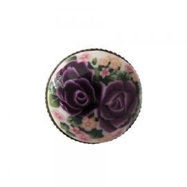 Bague réglable roses violet, bijoux floraux fait main, pièce unique, Joanna Calla