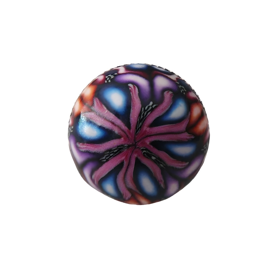 Bague réglable mandala violet bleu, bijoux floraux fait main, pièce unique, Joanna Calla
