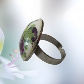 Bague réglable deux roses, bijoux floraux fait main, pièce unique, Joanna Calla