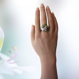 Bohemian purple pink ring