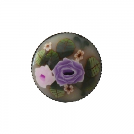 Bague bohème réglable rose mauve, bijoux floraux fait main, pièce unique, Joanna Calla