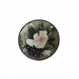 Bague bohème réglable rose blanche, bijoux floraux fait main, pièce unique, Joanna Calla