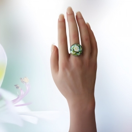 Bague bohème fleur blanche