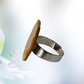 Adjustable ring yellow rose, handmade floral jewelry, unique piece, Joanna Calla