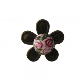 Bague bohème réglable trois roses, bijoux floraux fait main, pièce unique, Joanna Calla