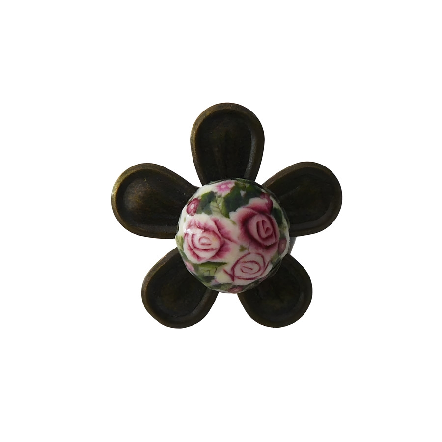 Bague bohème réglable trois roses, bijoux floraux fait main, pièce unique, Joanna Calla