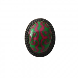 Bague bohème réglable vert rose, bijoux floraux fait main, pièce unique, Joanna Calla