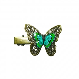 Croc clip green butterfly pin, handmade, Joanna Calla