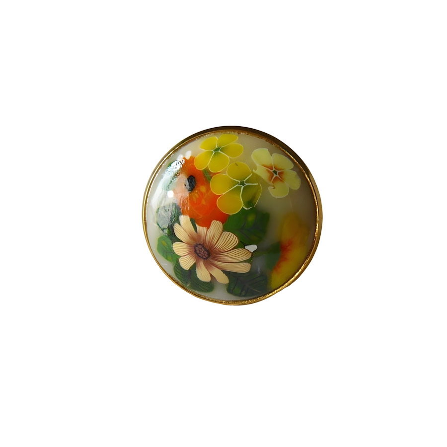 Bague florale en acier inoxydable or, fleurs jaunes, bijoux floraux, réglable, pour femmes, fait main, Joanna Calla