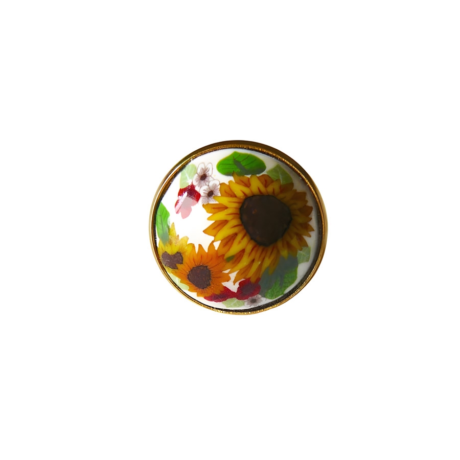 Bague fleurs en acier inoxydable or, tournesol jaune, bijoux floraux, réglable, pour femmes, fait main, Joanna Calla