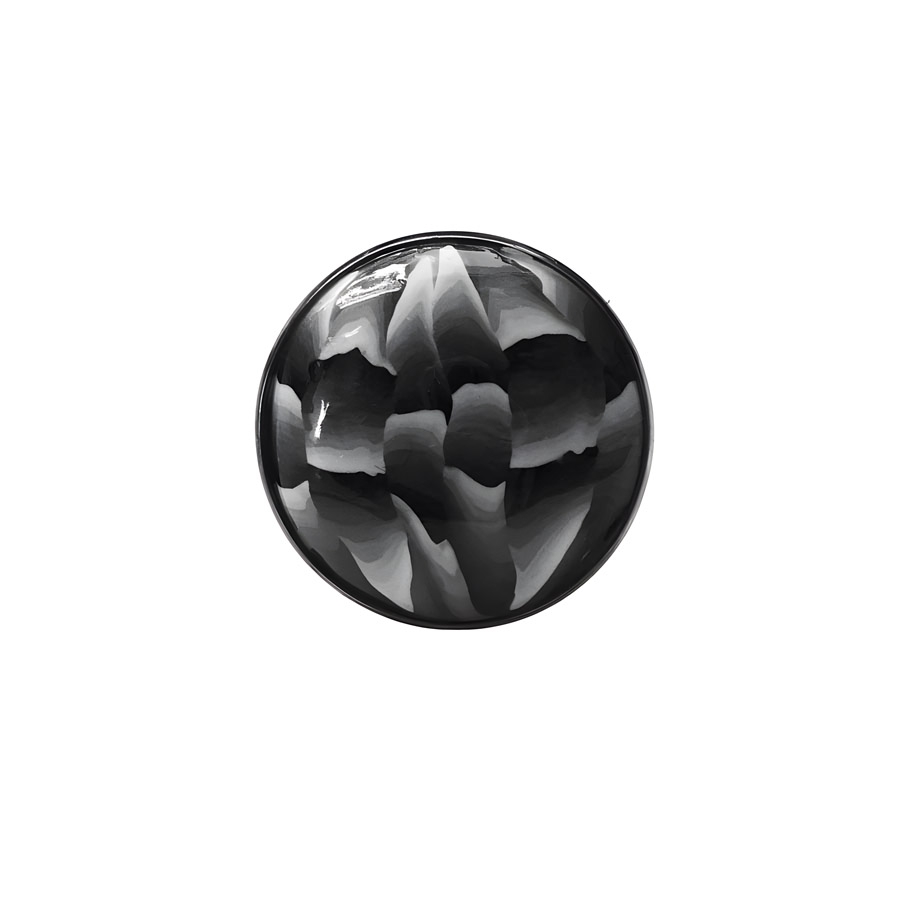 Bohemian round ring, black gray, handmade, unique piece, Joanna Calla