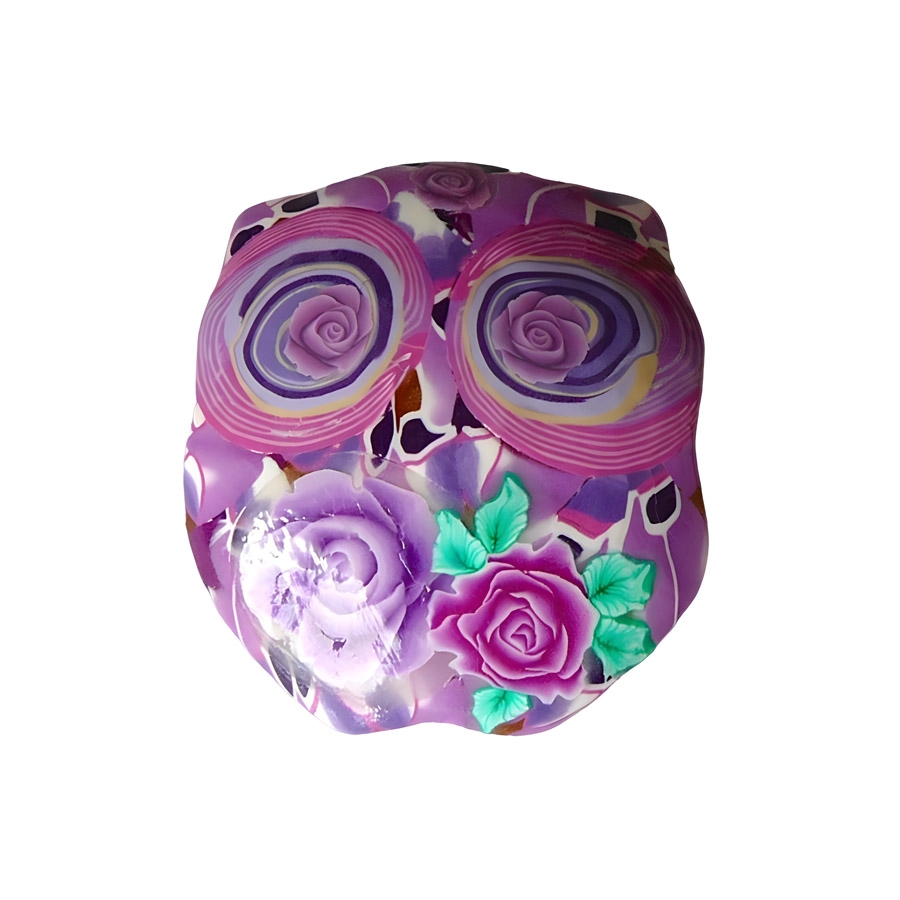 Broche florale bohème hibou, chouette, bijoux fleurs mauves, fait main, bijoux floraux, nature, Joanna Calla