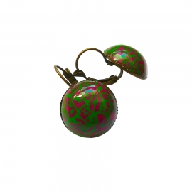 Boucles d'oreilles dormeuses vert rose, fait main, Joanna Calla