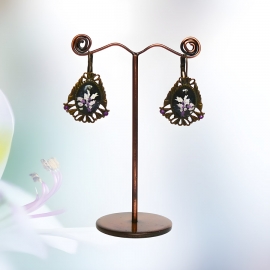 Retro ovale leverback earrings liberty flower