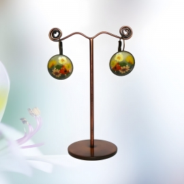 Leverback earrings yellow flowers