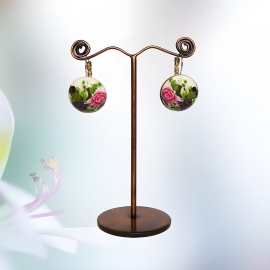 Leverback earrings two roses