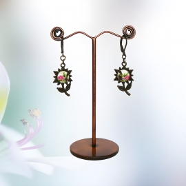 Pendant earrings two roses