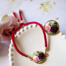 Bague florale en acier inoxydable or, deux roses, bijoux floraux, réglable, pour femmes, fait main, Joanna Calla