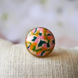 Bague bohème en acier inoxydable or, rose vert, réglable, bijoux floraux, pour femmes, fait main, Joanna Calla