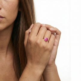 Bague florale or Rosa rose