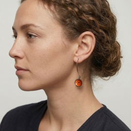 Floral Drop Earrings Daisy Orange