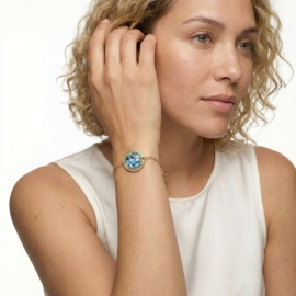 Fine floral bracelet Viridiana blue bouquet