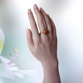 Bague florale Daisy orange