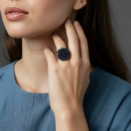 Bohemian ring purple blue mandala