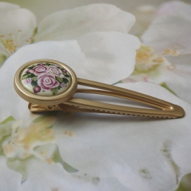 Bohemian floral hair clip, gypsy, flower hair jewelry, three roses, handmade, Joanna Calla
