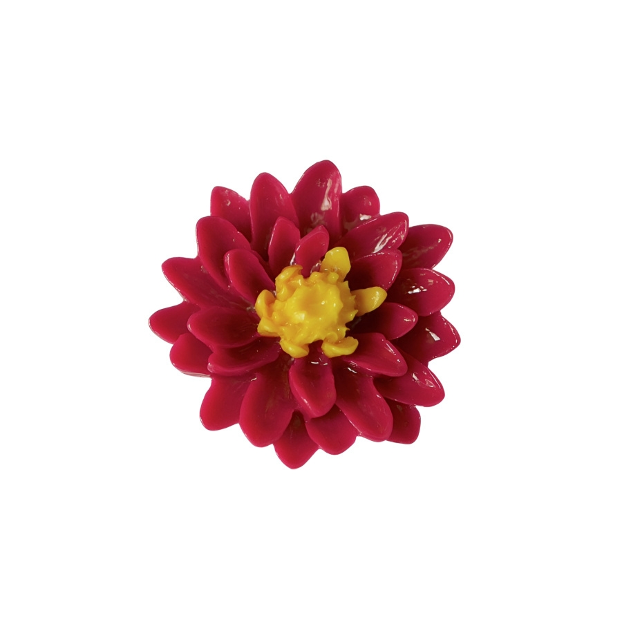 Broche fleur, dahlia rose fuchsia, bijoux floraux, bijoux fleurs, fait main, artisanat d'art, Joanna Calla