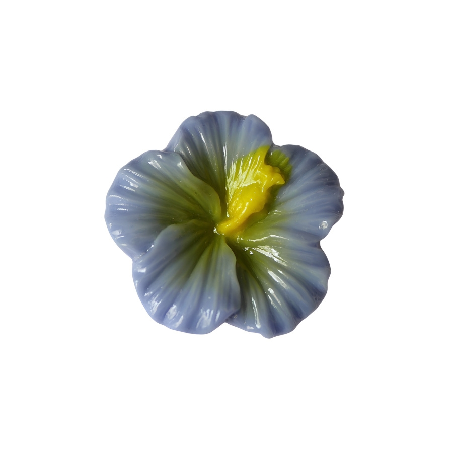 Broche fleur, hibiscus bleu clair, bijoux floraux, bijoux fleurs, fait main, artisanat d'art, Joanna Calla