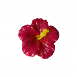 Flower brooch, fuchsia pink hibiscus, floral jewelry, flower jewelry, handmade, art crafts, Joanna Calla