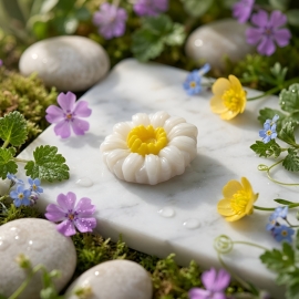 Broche fleur, marguerite blanche, bijoux floraux, bijoux fleurs, fait main, artisanat d'art, Joanna Calla