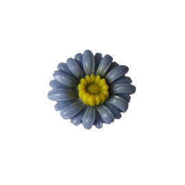 Flower brooch, light blue daisy, floral jewelry, flower jewelry, handmade, art crafts, Joanna Calla