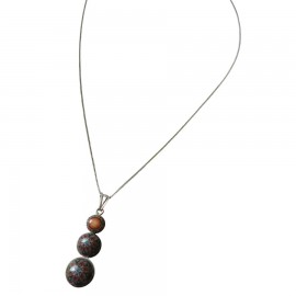 Collier fin floral, en argent 925, bijoux fleurs mandala marron rose, bijoux floraux, nature, fait main, Joanna Calla